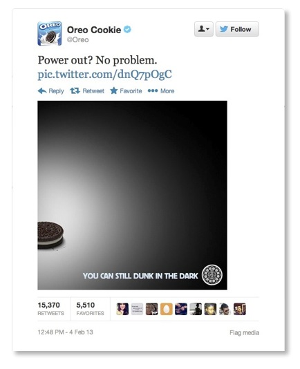 oreo real time marketing tweet
